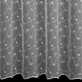 Tkanina firanowa lekka mikrosiateczka z połyskiem i z delikatnym haftem na całości - 180 cm - biały 3