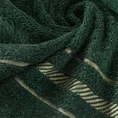 Ręcznik bawełniany KORAL z bordiurą podkreśloną  żakardowymi paseczkami - 30 x 50 cm - ciemnozielony 5