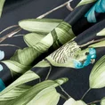 Zasłona LONI z tkaniny zaciemniającej z nadrukiem egzotycznych storczyków - 140 x 250 cm - czarny 12