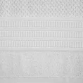 Ręcznik bawełniany ROSITA o ryżowej strukturze z żakardową bordiurą z geometrycznym wzorem, biały - 50 x 90 cm - biały 2