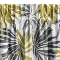DESIGN 91 Zasłona ELINA z nadrukiem żółto-szarych liści na białym tle z lekkiej mikrofibry - 140 x 270 cm - biały 12