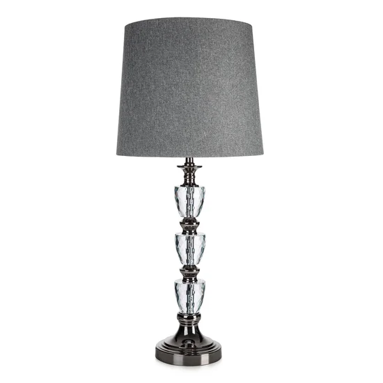 Lampa stołowa ARIELA na efektownej podstawie z matowym abażurem - 32 x 32 x 86 cm - stalowy