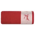 Ręcznik NOEL 02 świąteczny z żakardową bordiurą z motywem skandynawskim - 50 x 90 cm - czerwony 3