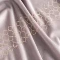 DIVA LINE Zasłona z welwetu zdobiona pasem geometrycznego wzoru z drobnych jasnozłotych dżetów - 140 x 270 cm - różowy 6