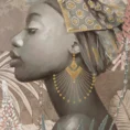 Obraz ETNO 2 ręcznie malowany na płótnie egzotyczny portret kobiety, w czarnej ramie - 60 x 80 cm - brązowy 2