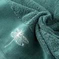 Ręcznik z błyszczącym haftem w kształcie ważki na szenilowej bordiurze - 70 x 140 cm - turkusowy 5