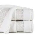Ręcznik z ozdobną bordiurą z błyszczącą nicią - 70 x 140 cm - biały 1