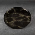 Patera ADA ze szkła artystycznego ze złotym marmurowym wzorem - ∅ 33 x 2 cm - czarny 1
