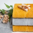 Ręcznik z welurową bordiurą o ryżowej fakturze - 50 x 90 cm - musztardowy 6