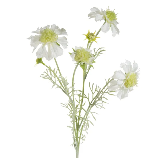 DRAKIEW KAUKASKA - kwiat sztuczny dekoracyjny z płatkami z jedwabistej tkaniny - ∅ 9 x 60 cm - biały
