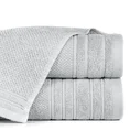 Ręcznik z welurową bordiurą przetykaną błyszczącą nicią - 50 x 90 cm - jasnopopielaty 1