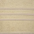 Ręcznik z elegancką bordiurą w lśniące pasy - 30 x 50 cm - beżowy 2