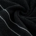Ręcznik EMINA bawełniany z bordiurą podkreśloną klasycznymi paskami - 70 x 140 cm - czarny 6