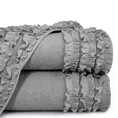 Ręcznik zdobiony falbankami - 50 x 90 cm - srebrny 1
