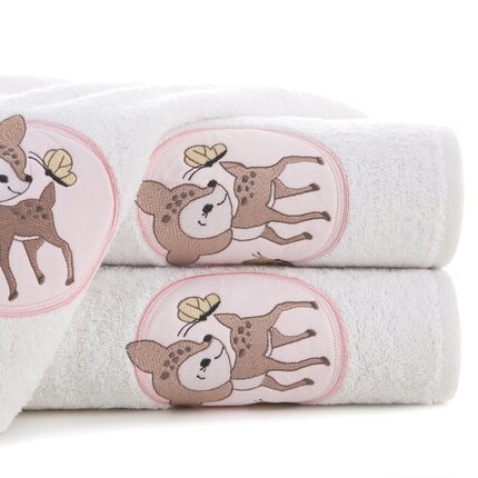 Zdjęcia - Ręcznik  z bawełny BABY dla dzieci 50X90 cm z naszywaną aplikacją z sarenką