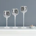 Świecznik szklany VERRE na wysmukłej nóżce ze srebrzystym kielichem - ∅ 9 x 20 cm - biały 5