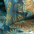 NOVA PRINT komplet pościeli NIKA 30 z satyny bawełnianej z motywem liści lilii wodnej - 220 x 200 cm - ciemnoturkusowy 6