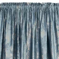 Zasłona  KORNELIA z miękkiej welwetowej tkaniny zdobiona szampańskim nadrukiem przypominającym marmur - 140 x 270 cm - niebieski 4