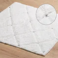 Miękki bawełniany dywanik CHIC zdobiony geometrycznym wzorem z kryształkami - 60 x 90 cm - biały 1