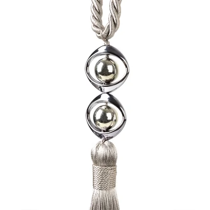 Dekoracyjny sznur do upięć z chwostem i metalowym koralikiem Dekoracyjny sznur do upięć z chwostem i metalowym koralikiem - 72 x 32 cm