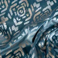 Zasłona LAURA z welwetu z cieniowanym srebrno-złotym wzorem w stylu boho - 140 x 250 cm - niebieski 9
