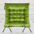Dwustronna welwetowa poduszka siedziskowa na krzesło z szesnastoma pikowaniami, gramatura 260 g/m2 - 40 x 40 x 6 cm - zielony 1