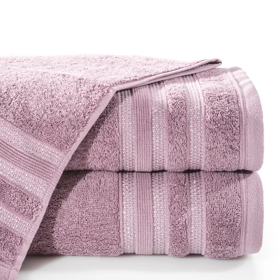Ręcznik JUDY z bordiurą podkreśloną błyszczącą nicią - 50 x 90 cm - różowy