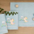 Ręcznik BABY z kapturkiem i naszywaną aplikacją z jednorożcem - 75 x 75 cm - niebieski 6