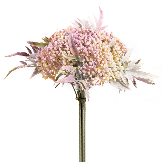 Dekoracyjny bukiet sztucznych kwiatów - dł.20cm śr. bukiet 17 cm - jasnofioletowy