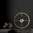 Dekoracyjny zegar ścienny z metalu w nowoczesnym minimalistycznym stylu - 40 x 6 x 40 cm - złoty 5