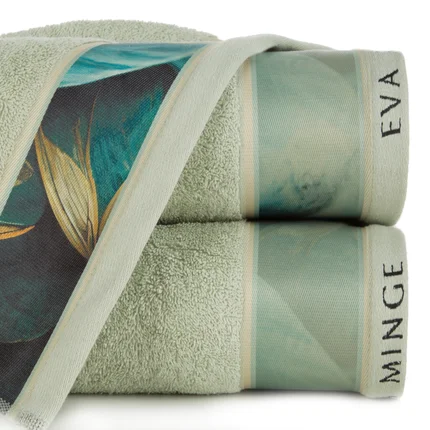 EVA MINGE Ręcznik MINGE 5 z bordiurą zdobioną fantazyjnym nadrukiem EVA MINGE Ręcznik MINGE 5 z bordiurą zdobioną fantazyjnym nadrukiem - 50 x 90 cm