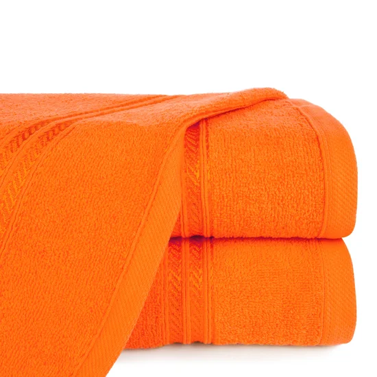Ręcznik  LORI z bordiurą podkreśloną błyszczącą nicią - 50 x 90 cm - pomarańczowy