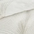 Koc GINKO1 miękki i miły w dotyku z błyszczącym nadrukiem z motywem liści miłorzębu - 150 x 200 cm - biały 5