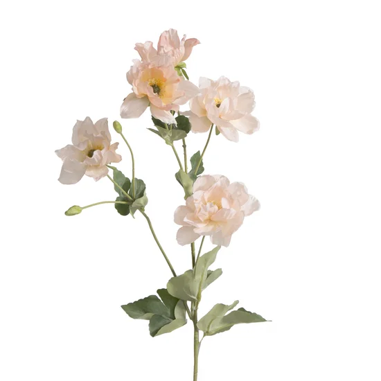 Sztuczny kwiat dekoracyjny o płatkach z jedwabistej tkaniny - dł.93cm dł.z kwiatami 42cm śr.8cm - jasnoróżowy