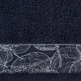 Ręcznik AGIS z żakardową bordiurą z motywem liści, ZERO TWIST - 50 x 90 cm - granatowy 2