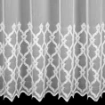 Tkanina firanowa typu aden, zdobiona szerokim pasem geometrycznego haftu - 300 cm - biały 3