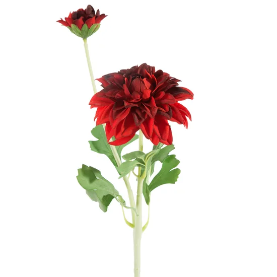 DALIA kwiat sztuczny dekoracyjny z płatkami z jedwabistej tkaniny - ∅ 12 x 57 cm - czerwony