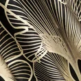 Zasłona VENUS z tkaniny szenilowej z nadrukiem z motywem liści miłorzębu - 140 x 250 cm - czarny 8
