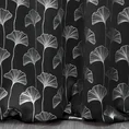 Zasłona zaciemniająca ze srebrnym nadrukiem z liśćmi miłorzębu - 135 x 250 cm - czarny 3