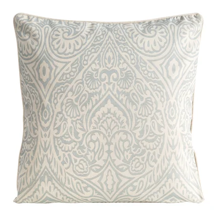 Poszewka bawełniana LEN z dodatkiem lnu zdobiona wzorem ornamentu Poszewka bawełniana LEN z dodatkiem lnu zdobiona wzorem ornamentu - 50 x 50 cm