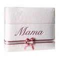 Zestaw prezentowy -  ręczniki z haftem MAMA - 35 x 30 x 5 cm - jasnoróżowy 1