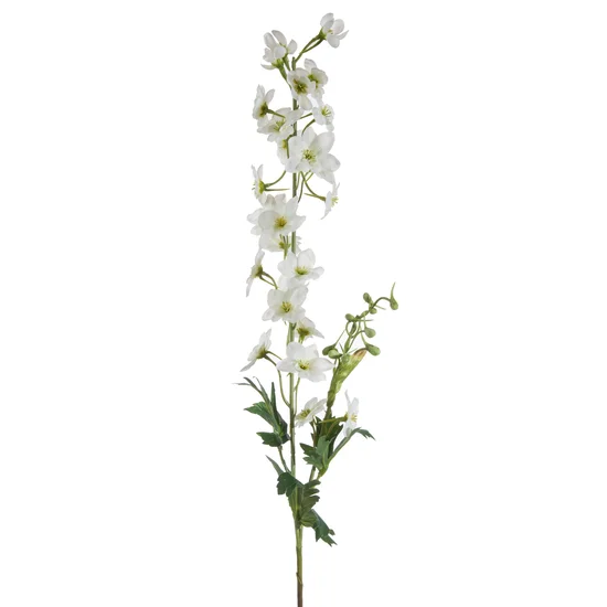 OSTRÓŻKA POJEDYNCZA sztuczny kwiat dekoracyjny z płatkami z jedwabistej tkaniny - 80 cm - kremowy