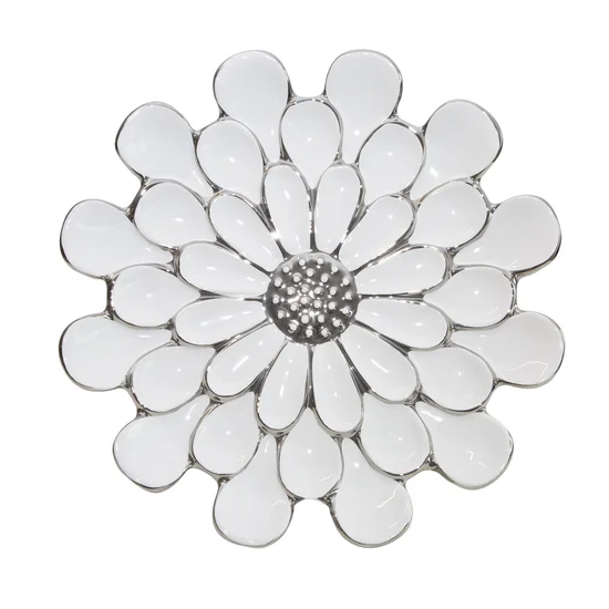 Misa ceramiczna w formie kwiatu - ∅ 39 x 4 cm - biały