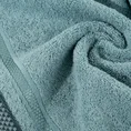 Ręcznik KINGA z żakardową bordiurą w pasy w drobną krateczkę - 50 x 90 cm - niebieski 5