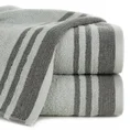 Ręcznik MERY bawełniany zdobiony bordiurą w subtelne pasy - 30 x 50 cm - srebrny 1