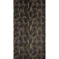 Zasłona GRACJA z miękkiego welwetu z nadrukiem beżowych liści - 140 x 250 cm - czarny 7