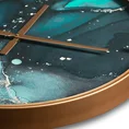 Dekoracyjny zegar ścienny w stylu nowoczesnym ze szkła i metalu - 60 x 5 x 60 cm - turkusowy 4