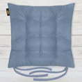 ADORE dwustronna welurowa poduszka siedziskowa na krzesło z dziewięcioma pikowaniami, gramatura 195 g/m2 - 40 x 40 x 6 cm - niebieski 1