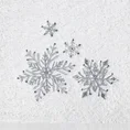 Ręcznik świąteczny SANTA 13 bawełniany  z aplikacją ze śnieżynkami i kryształkami - 70 x 140 cm - biały 2