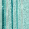 Ręcznik LIVIA  z kolorowymi paskami tkanymi we wzór jodełki - 50 x 90 cm - turkusowy 2